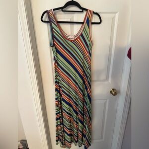 Calvin Klein Colorful Striped Maxi Dress Size small